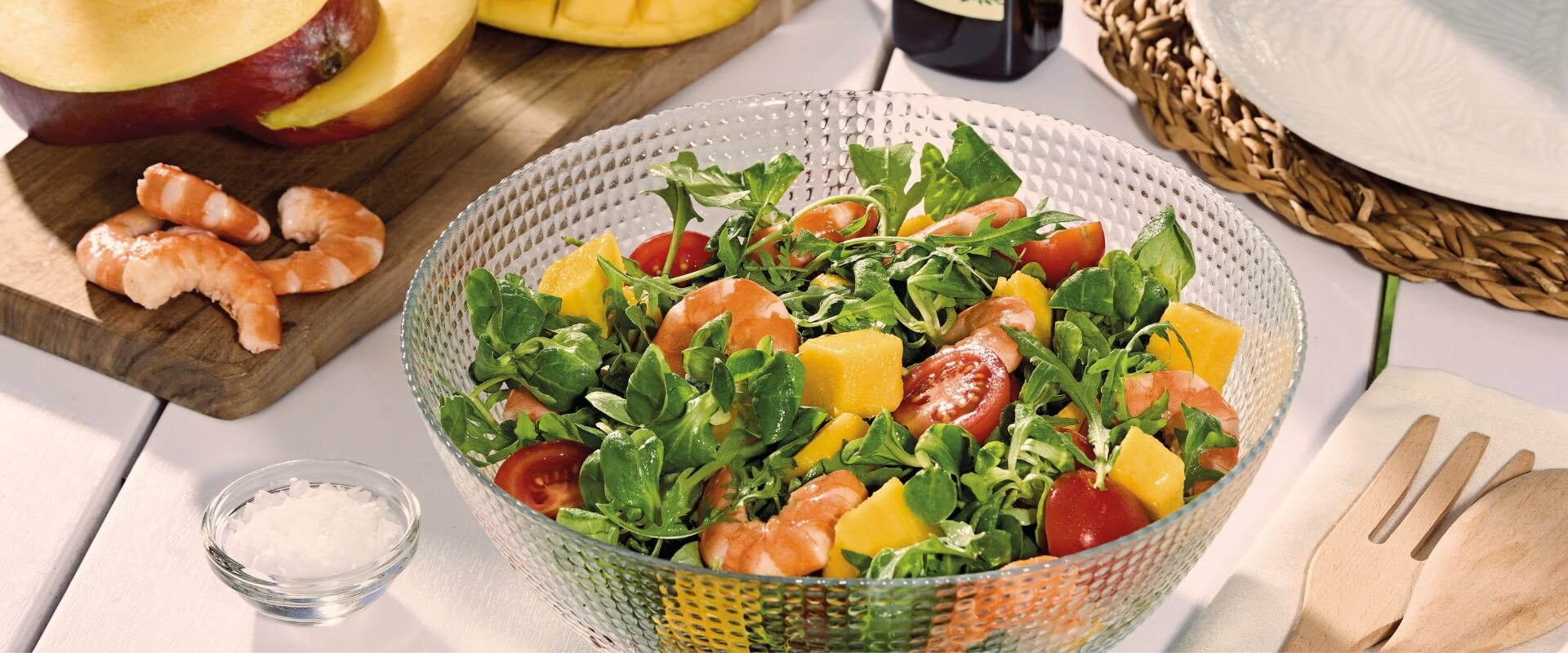 Salade de crevettes et mangue
