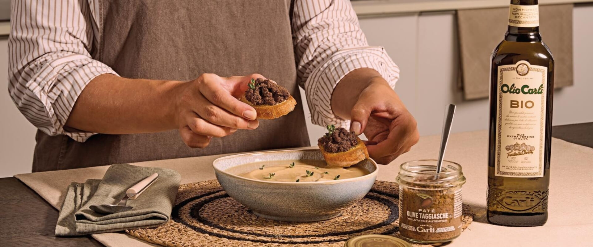 Crème de légumineuses au Crème d’Olives Taggiasche et à l’huile d’olive vierge extra