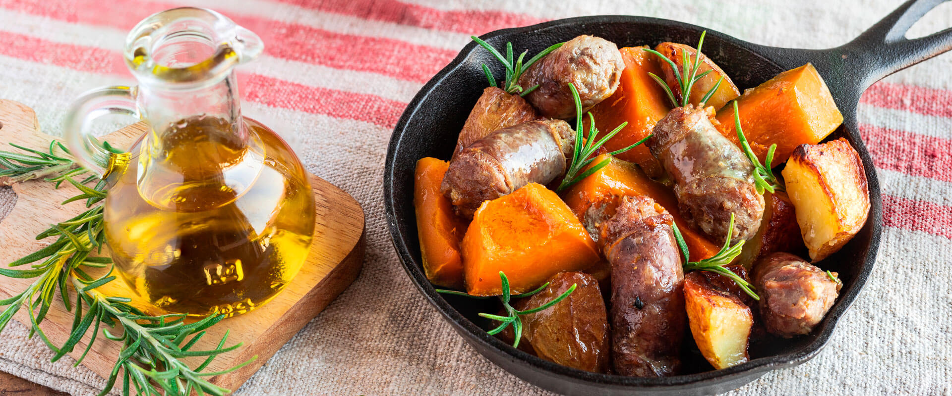 Courge au four avec pommes de terre et saucisse - Fratelli Carli