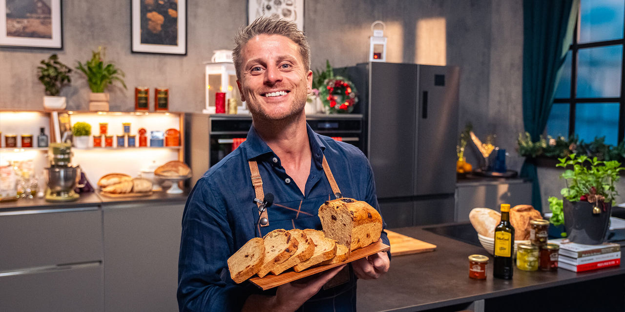 La terrine de pain de Fulvio Marino avec Cœurs d’artichaut et Olives aromatiques Fratelli Carli