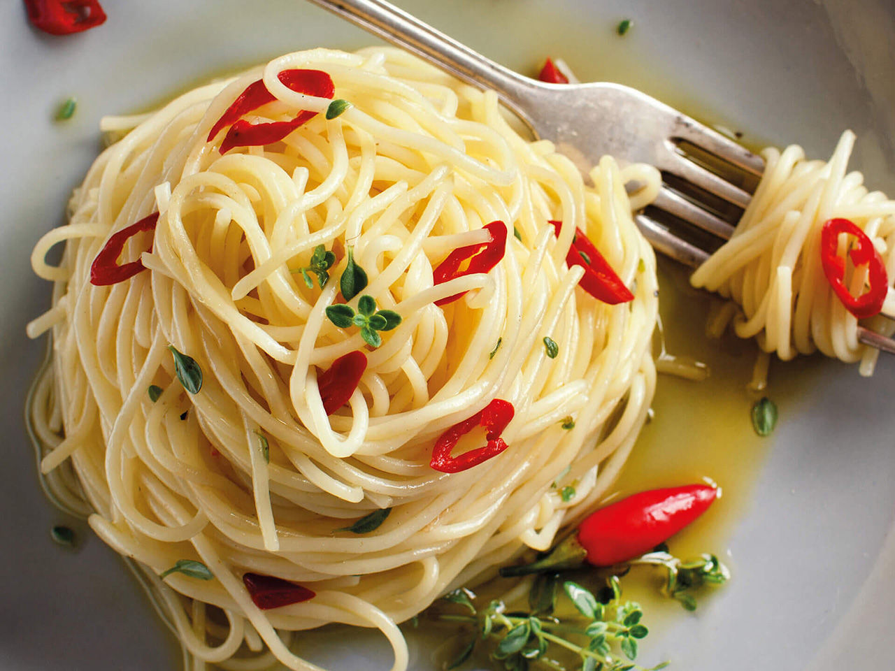 Spaghetti à l'ail, à l'huile et au piment