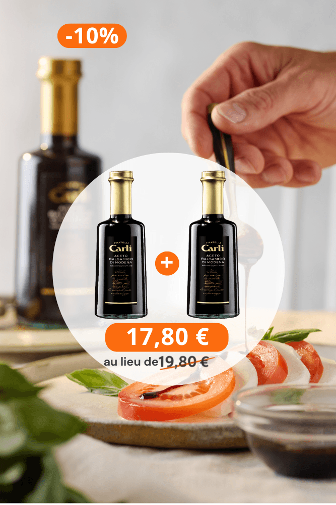 deux bouteilles de Vinaigre Balsamique de Modène avec 10% de reduction