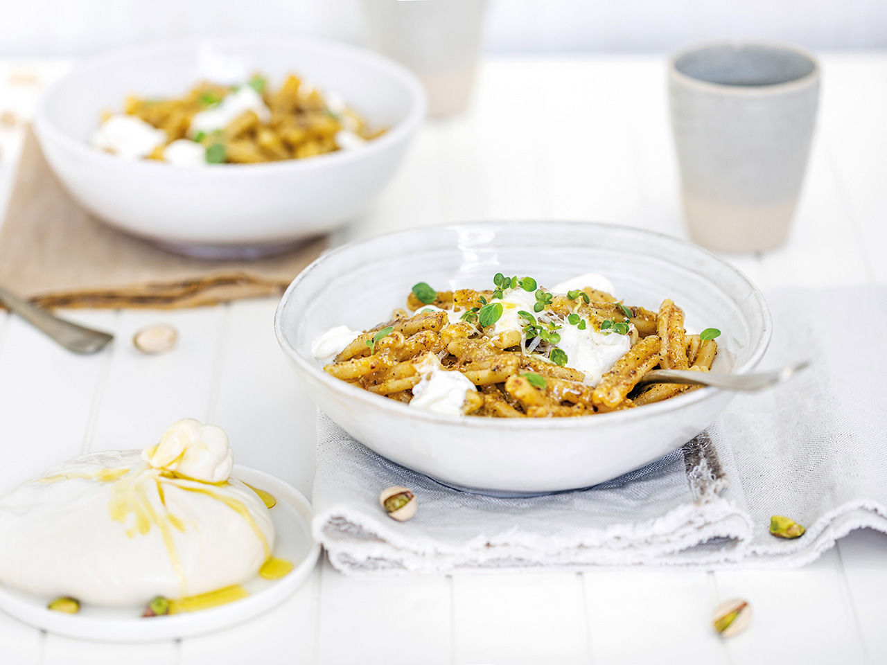 Caserecce avec la burrata