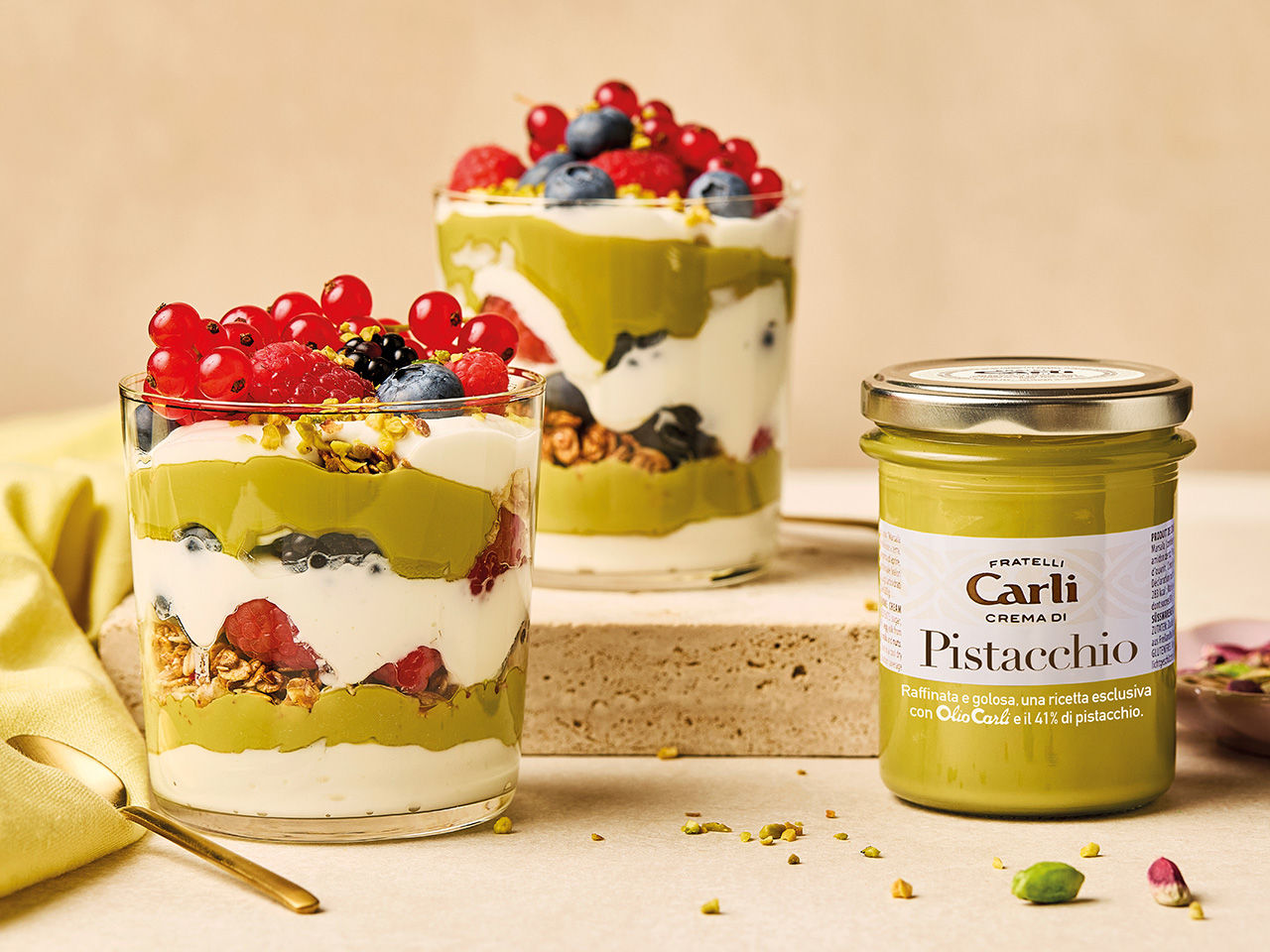 Dessert avec Crème de Pistache 