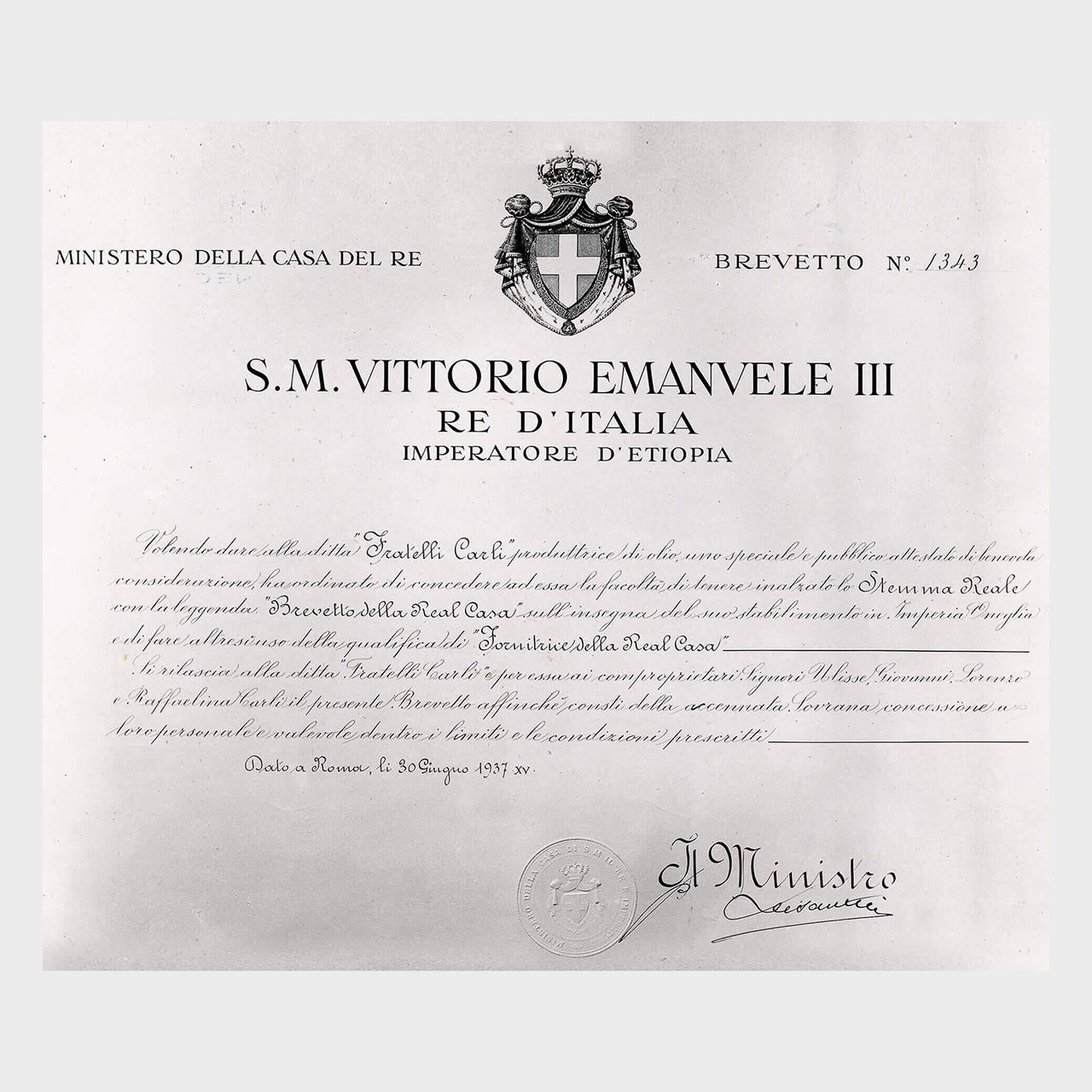 Lettre de sa Majesté Victor-Emmanuel III