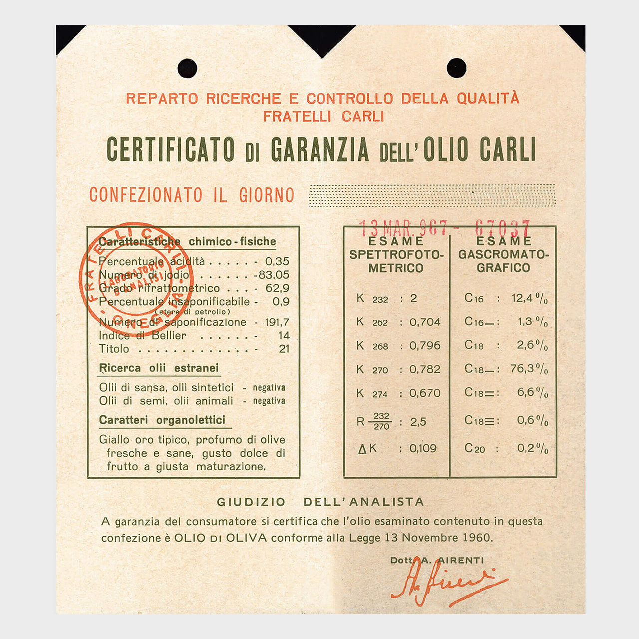 Le premier certificat de garantie
